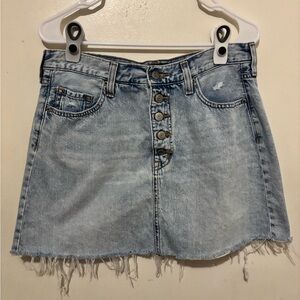 Light Blue Denim Button-Front A-Line Skirt - Aeropostale